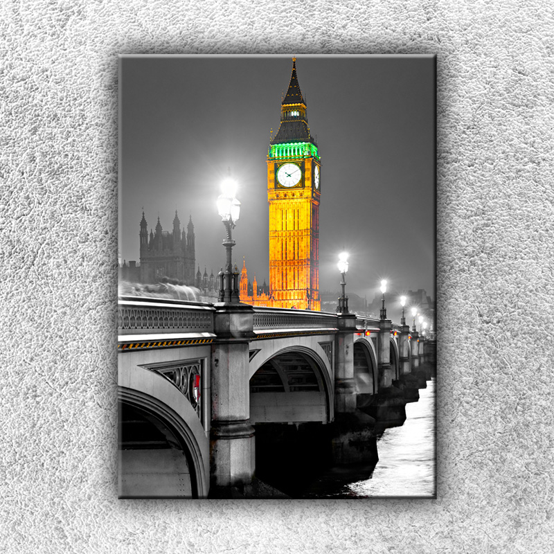 Foto na plátne Big Ben vzlatej žiari 70x50 cm