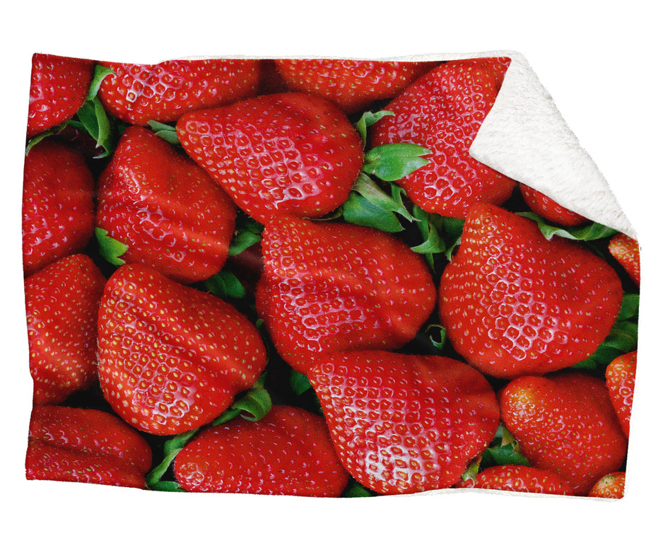 Deka Jahody (Rozmer: 150 x 120 cm, Podšitie baránkom: ÁNO)